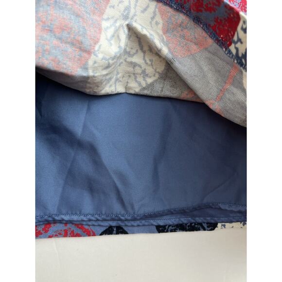 Boden Women's Size 8L Red White Blue Leaf Print Knee Length Lined Skirt - Picture 6 of 8